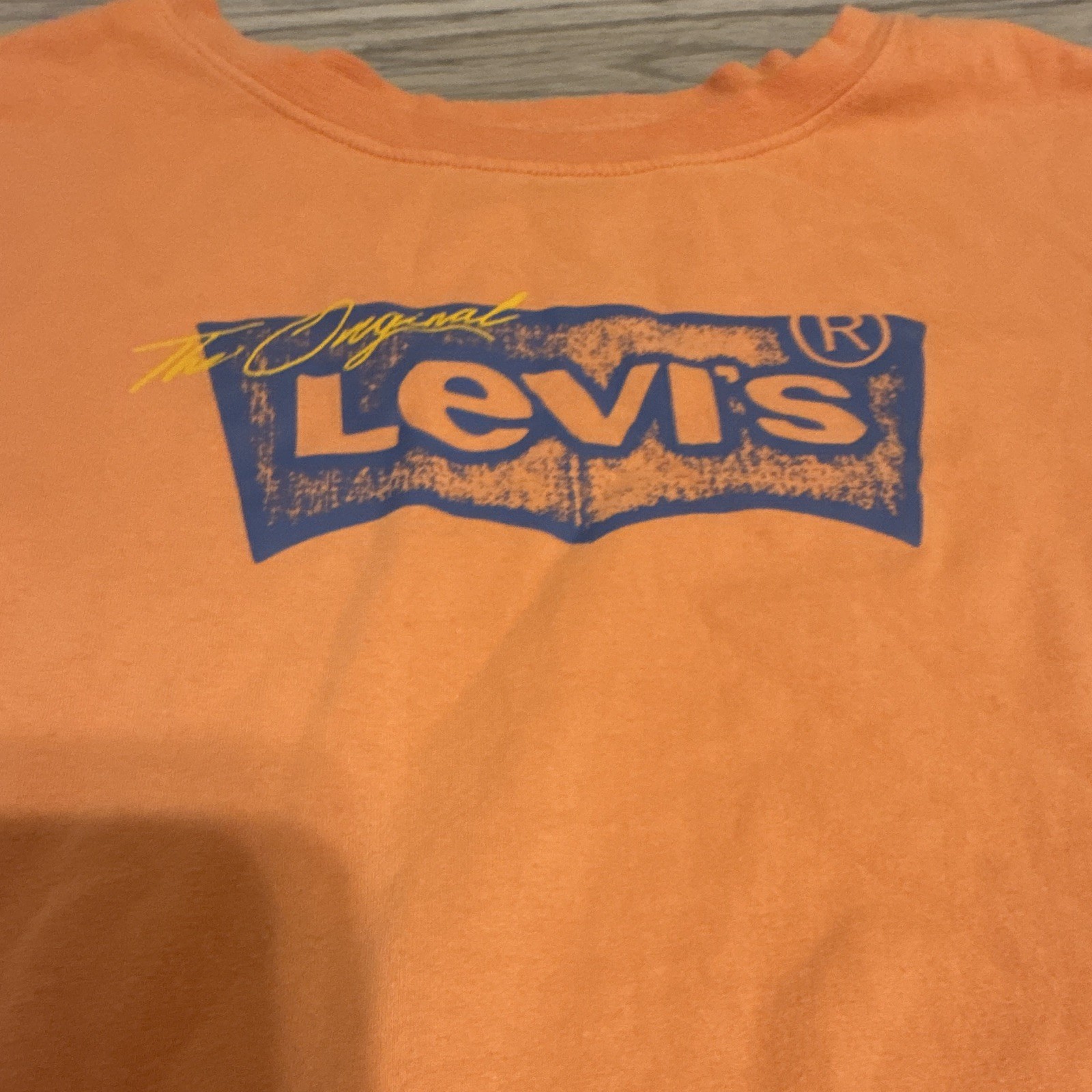 Levi’s Orange Graphic Knit Crew Neck Short Sleeve Polyester T-Shirt XL 13-15YRS
