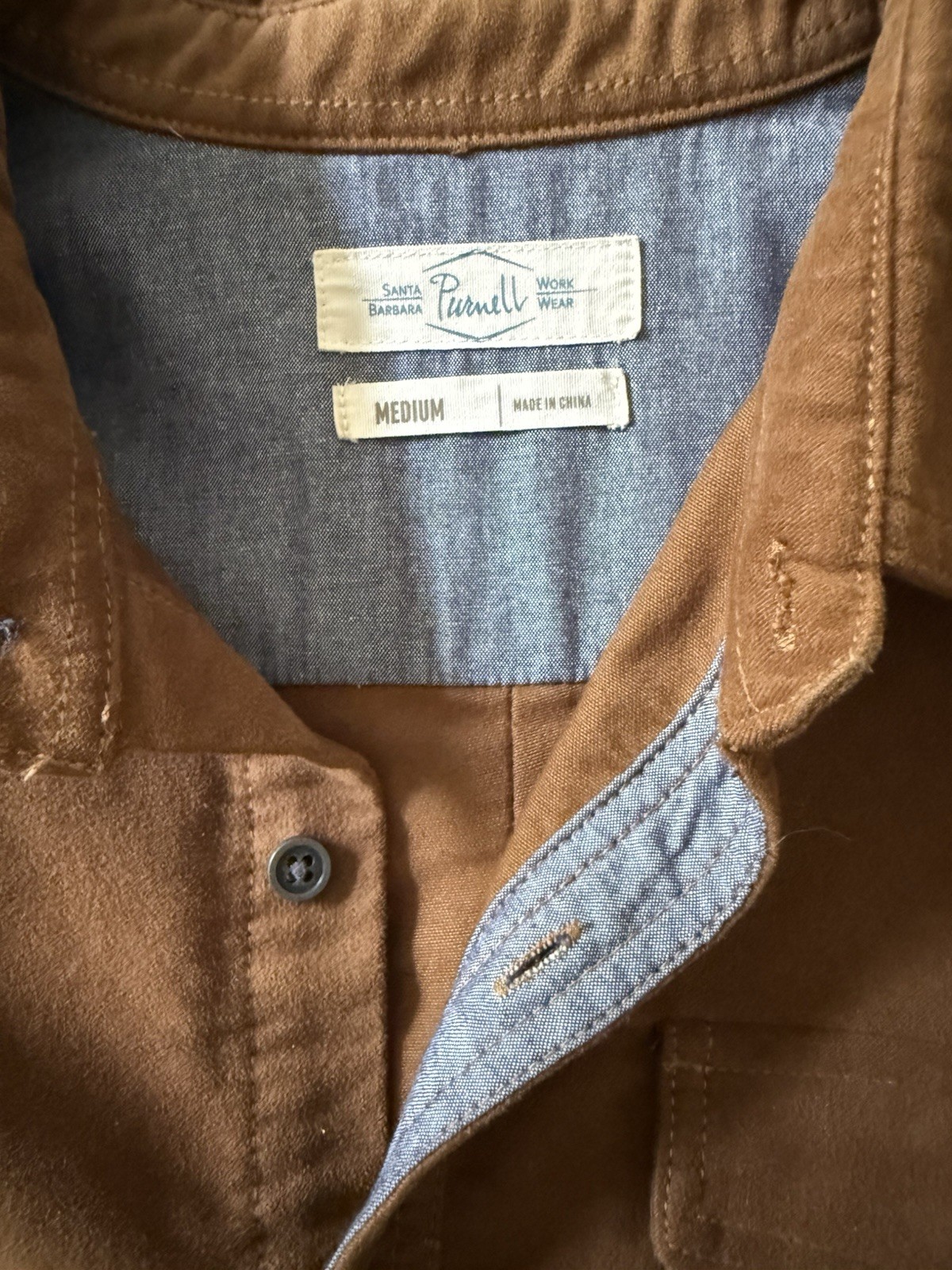 Purnell Moleskin Work Long Sleeve Work Shirt Brown Soft Brushed Moleskin