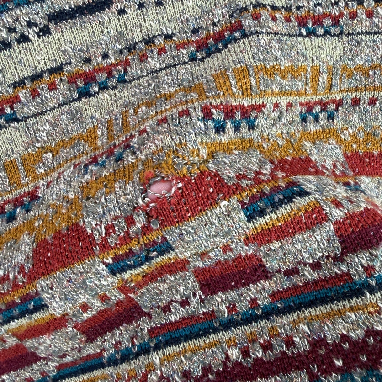 Missoni Sport Sweater Men Large Multicolor Geometric Wool Blend Made in Italy