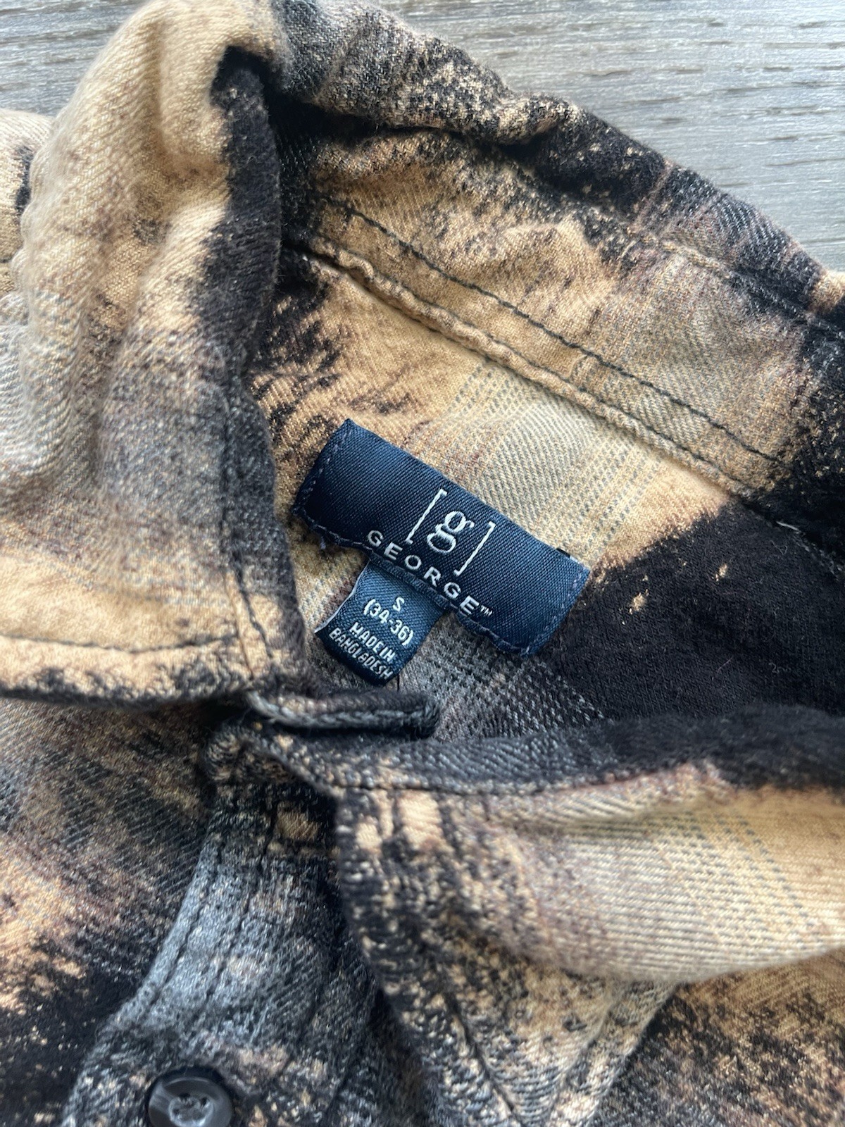 Mama Upcycled Bleached Flannel Sz Small