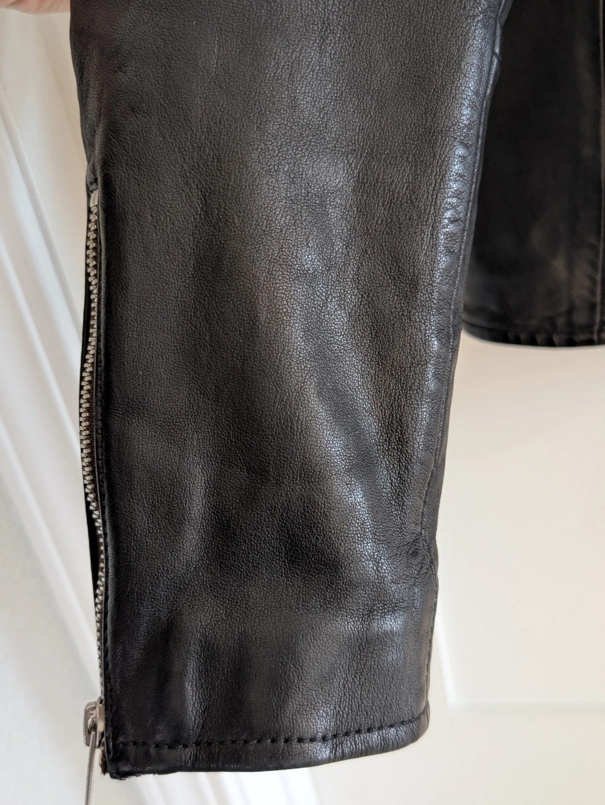 AllSaints Cora Leather Jacket Men’s Size Large Jet Black Celebrity Grail COLT
