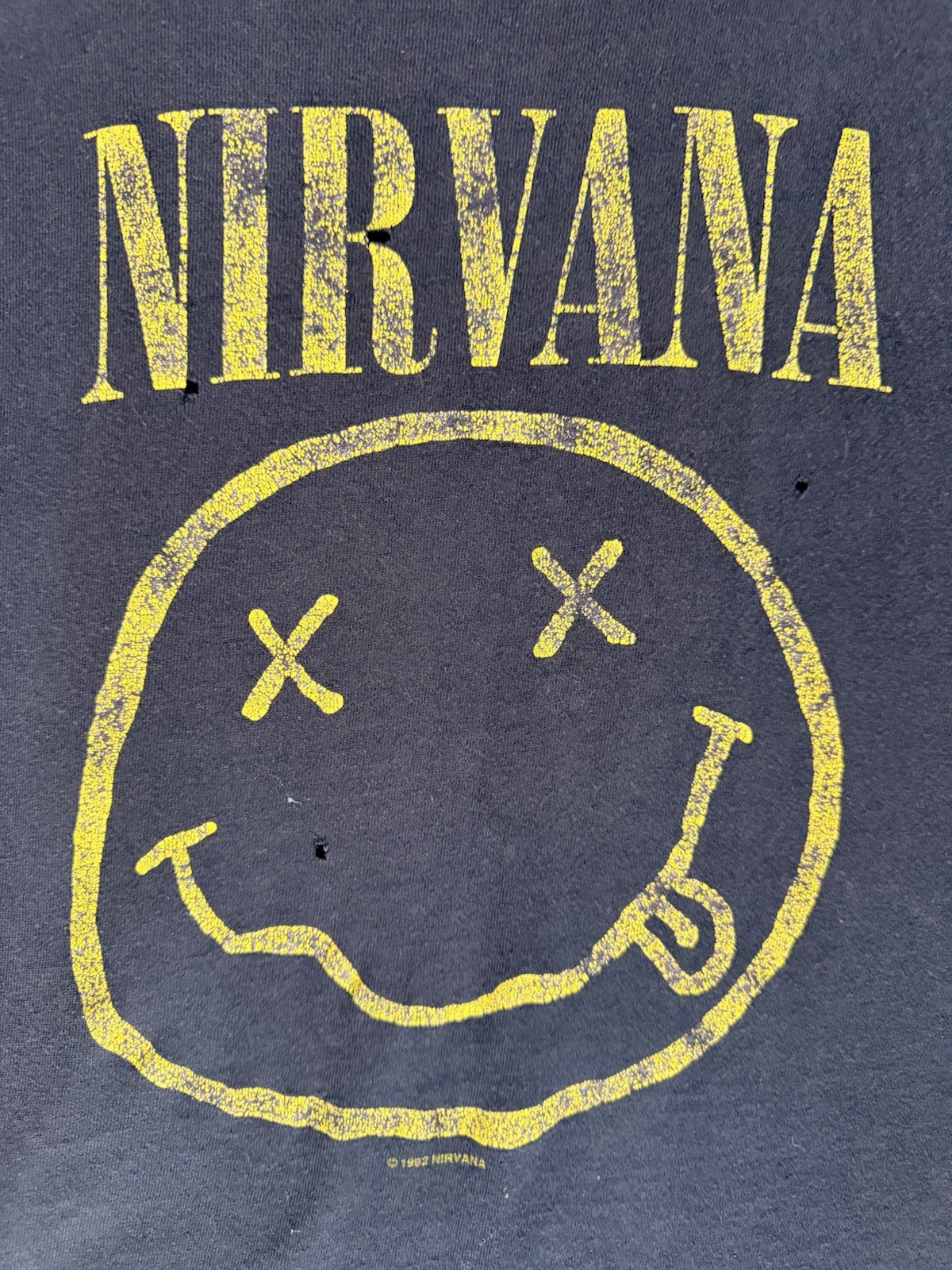 Nirvana Smiley Face Flower Sniffin 1992 Vintage Shirt – XL – Kurt Cobain