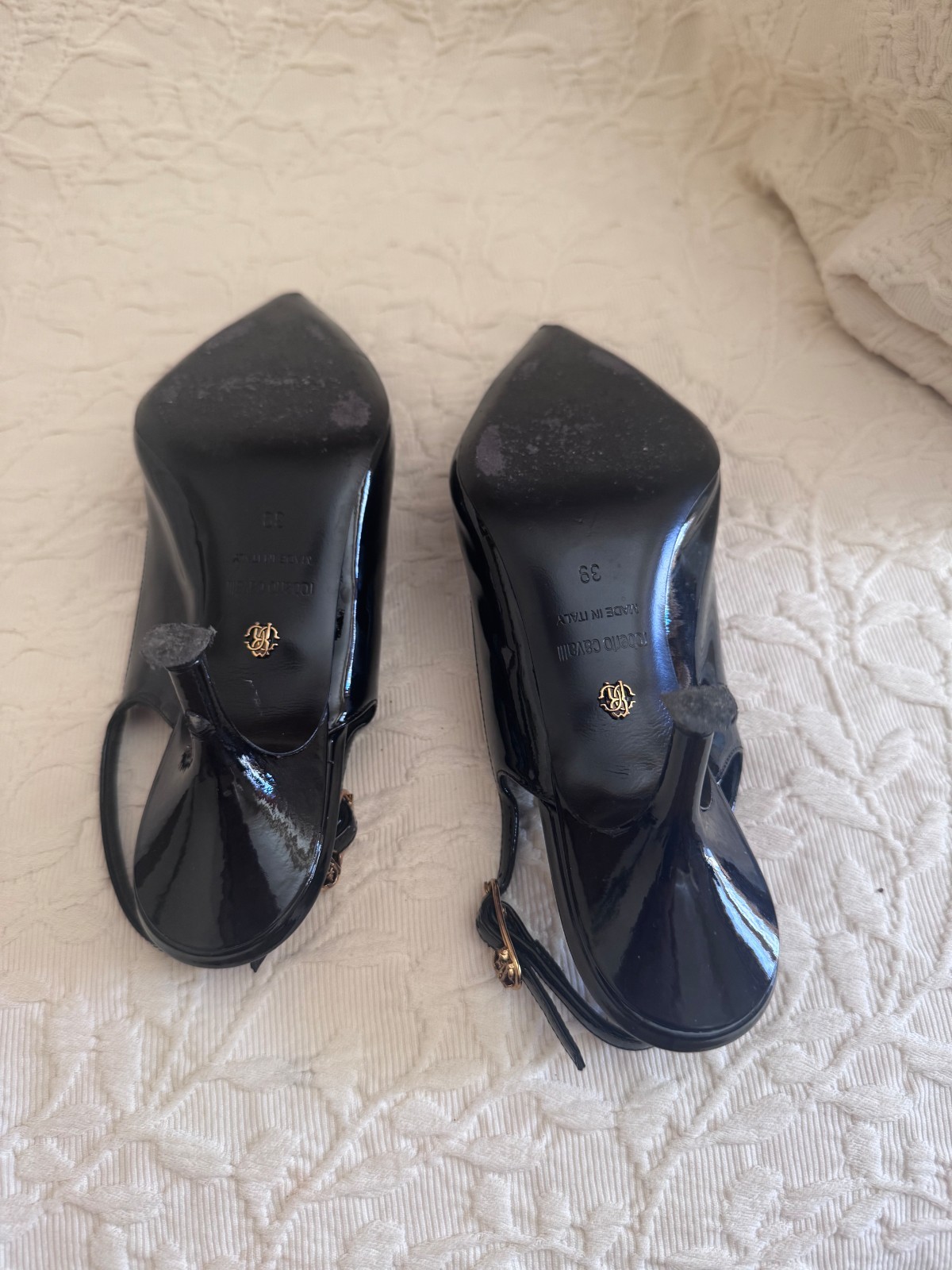 Roberto Cavalli leather heels US8 EU39 made in Italy