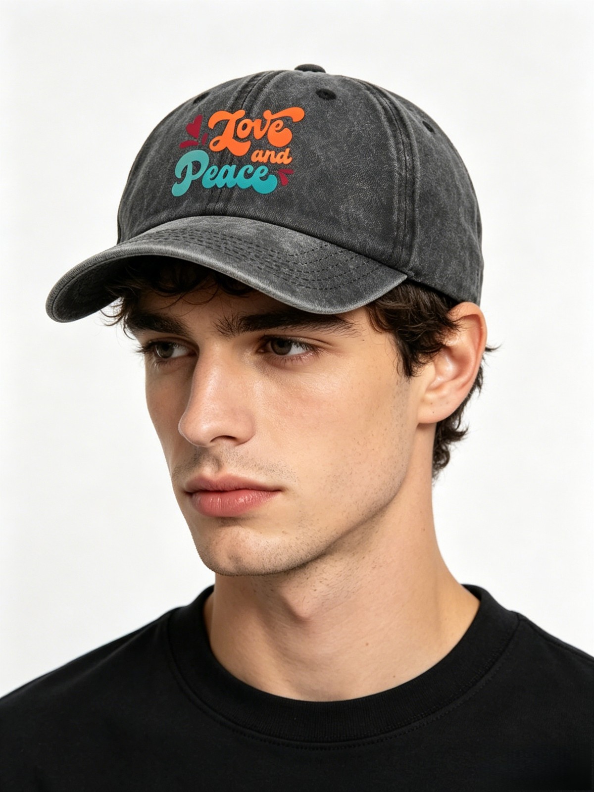 Personalized Vintage Washed Baseball Cap, Custom Name Logo Text Hat Adjustable