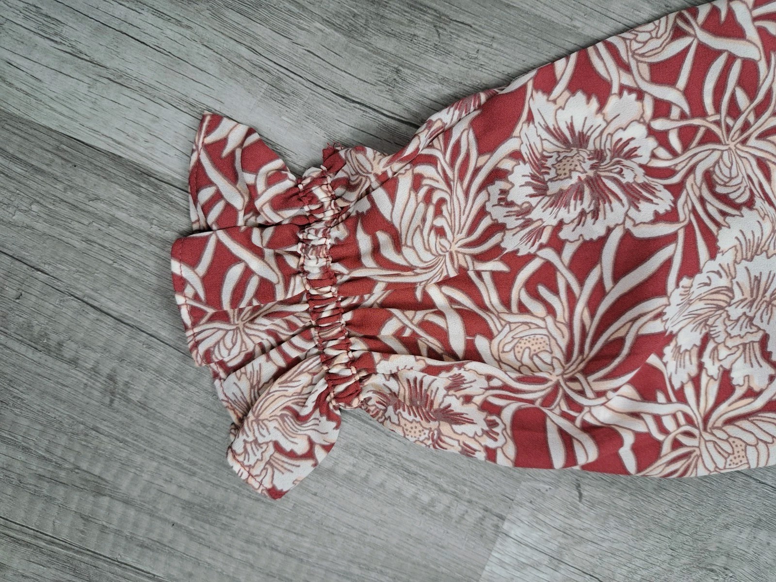 The Loft Floral Tunic Peasant Top Boho Ruffle Long Sleeve Women’s Size XS Petite