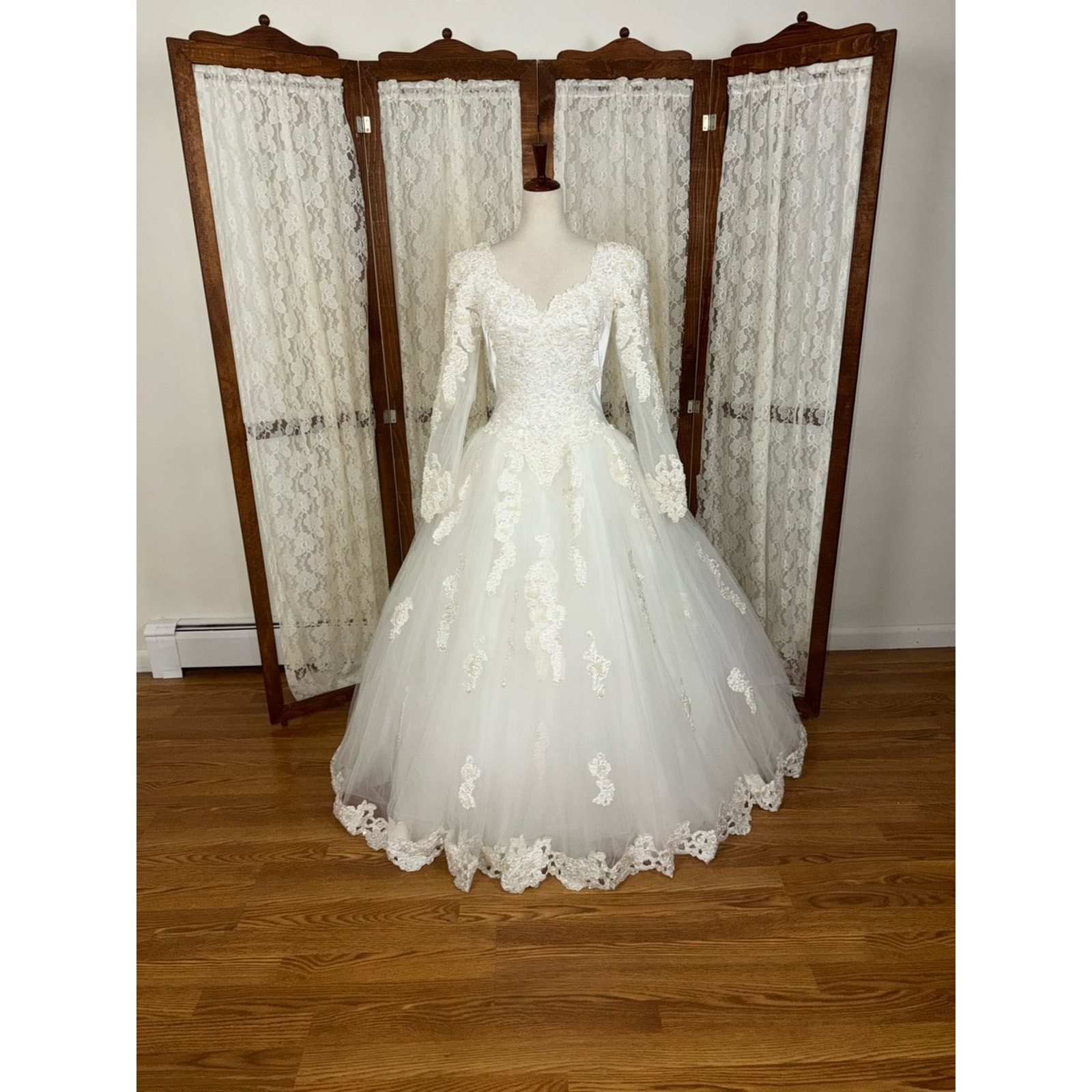 Stunning Vintage 90s Mori Lee Cathedral Length Wedding Gown