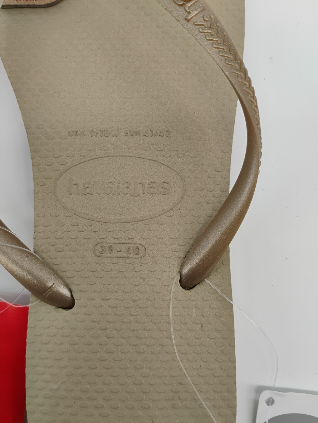 NEW Havaianas Sand Gray Light Gold Thong Flip Flops, Size 9/10w (39/40)