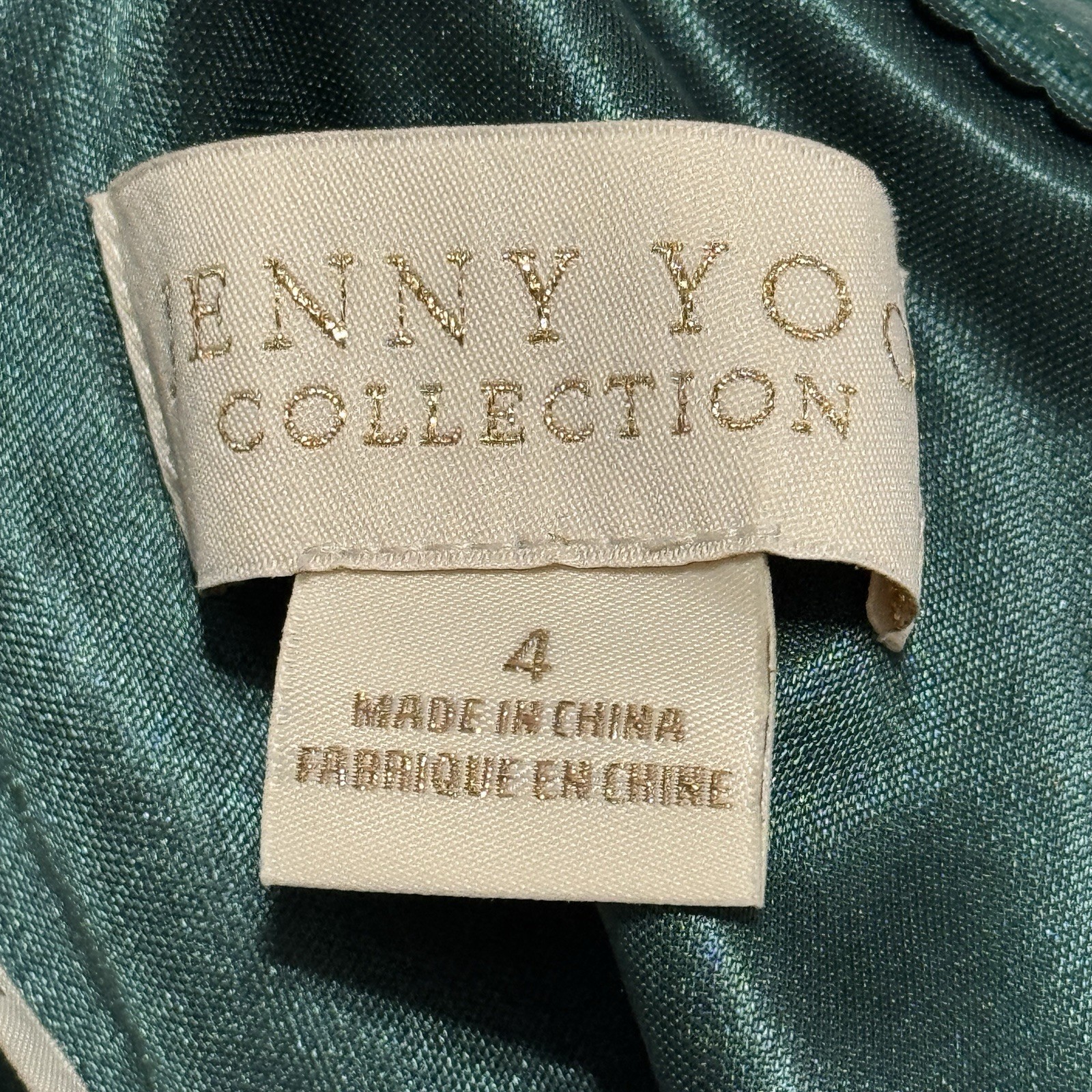 Jenny Yoo Sz 4 Issa Velvet Off-The-Shoulder Column Gown Maxi Dress Green Boning
