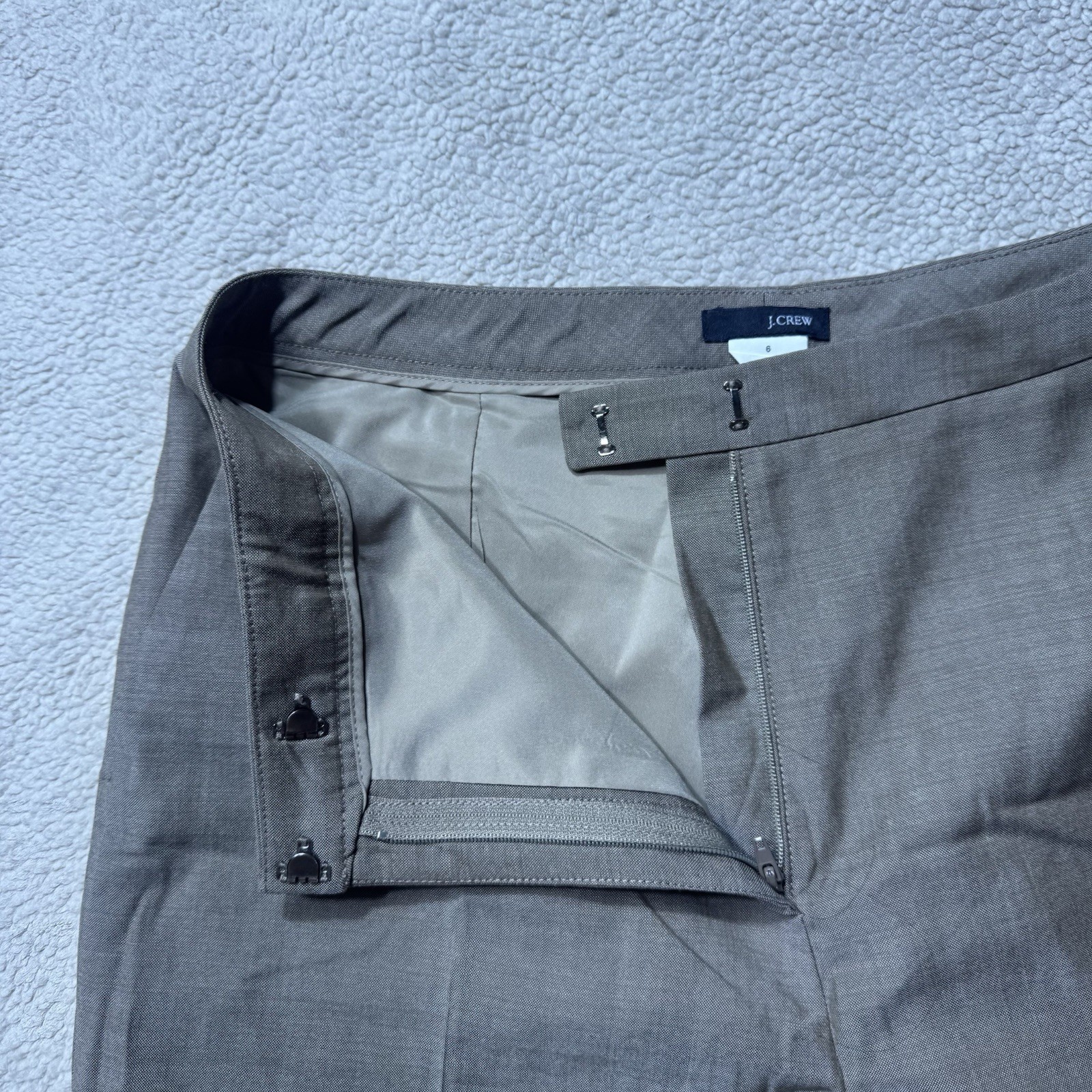 J Crew Pants Womens 6 Brown Dress Slacks Side Zip 100% Wool Mid Rise Lined 28×28