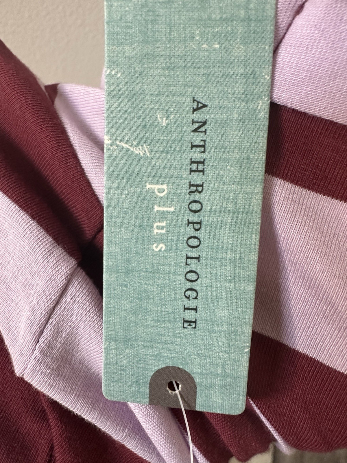 Maeve Anthropologie 2X NWT Pink Burgundy Striped Cowl Neck Top Plus Size