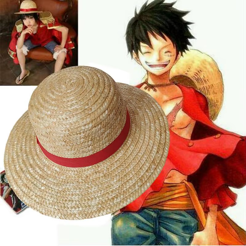 Multifunctional Straw Hat for Men Women Luffy Cosplay with String Sun Beach Part