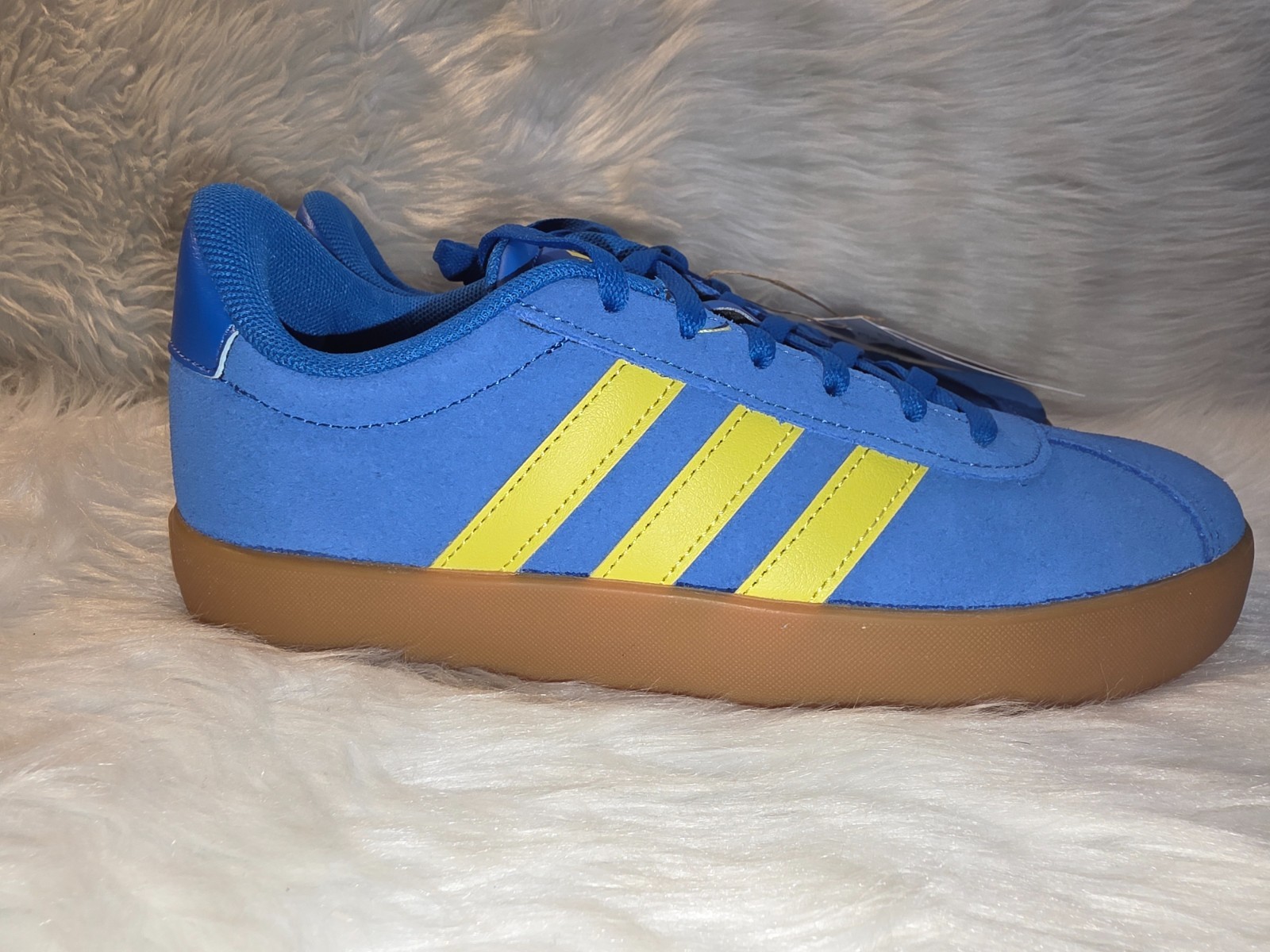 Youth Shoes adidas VL Court 3.0 K Bright Royal Yellow Gum Size 5 JH8723