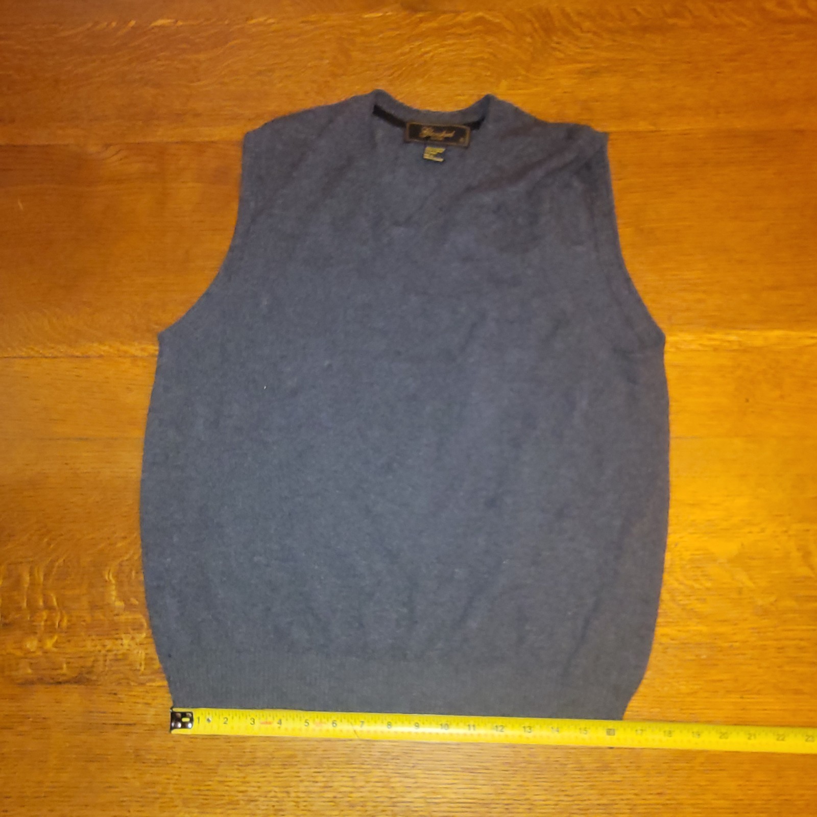 Glenshiel Luxe 100% Cashmere V Neck Sweater Vest Men’s L Blue Golf Outdoor Soft