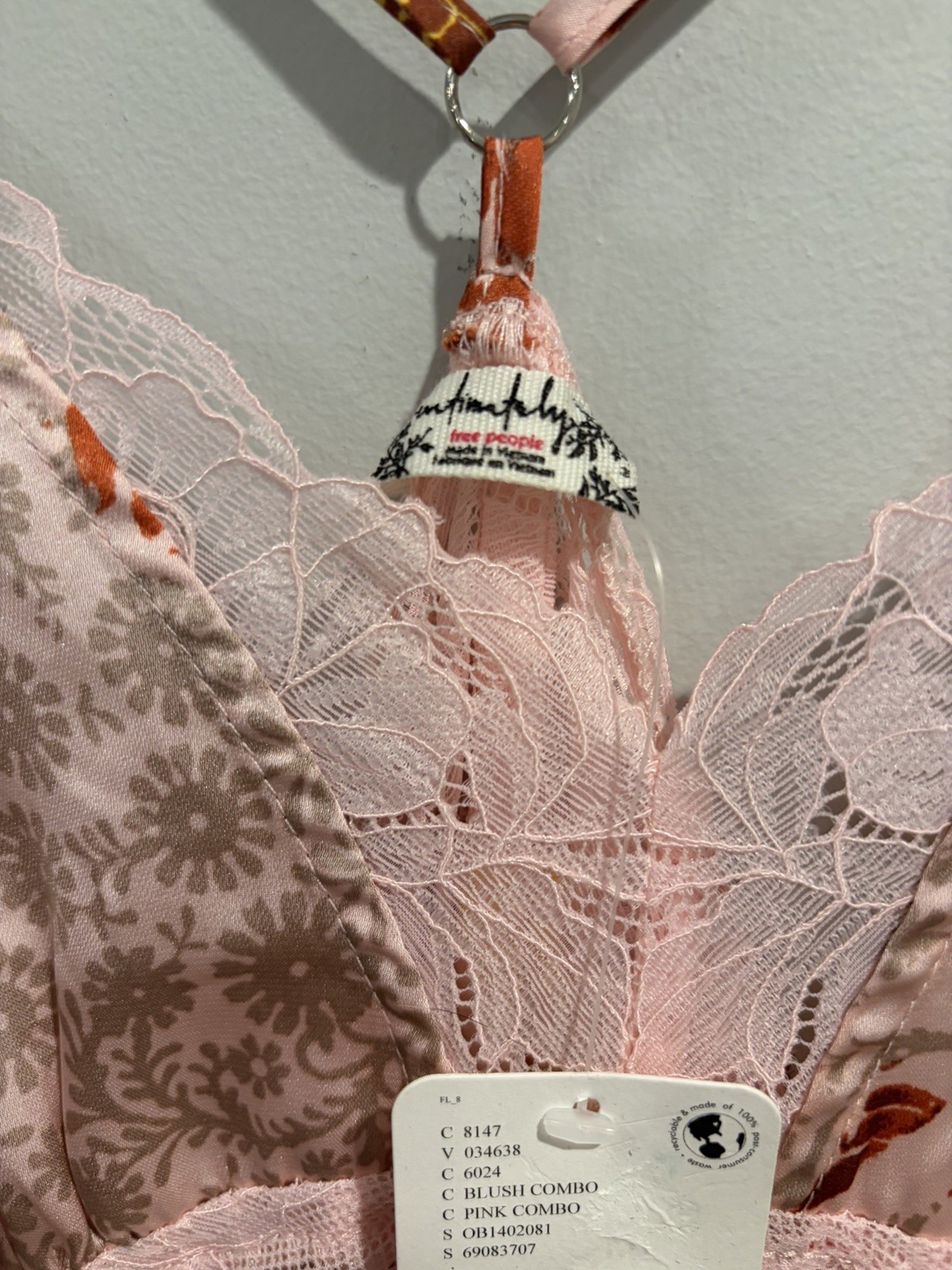 Free People Intimates Right Now Slip Dress In BLUSH COMBO BNWT Size Medium