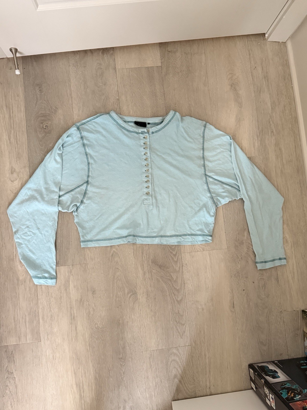 BDG Women’s Small Blue Crop Top From Urban Outfitters with Drawstring Waist