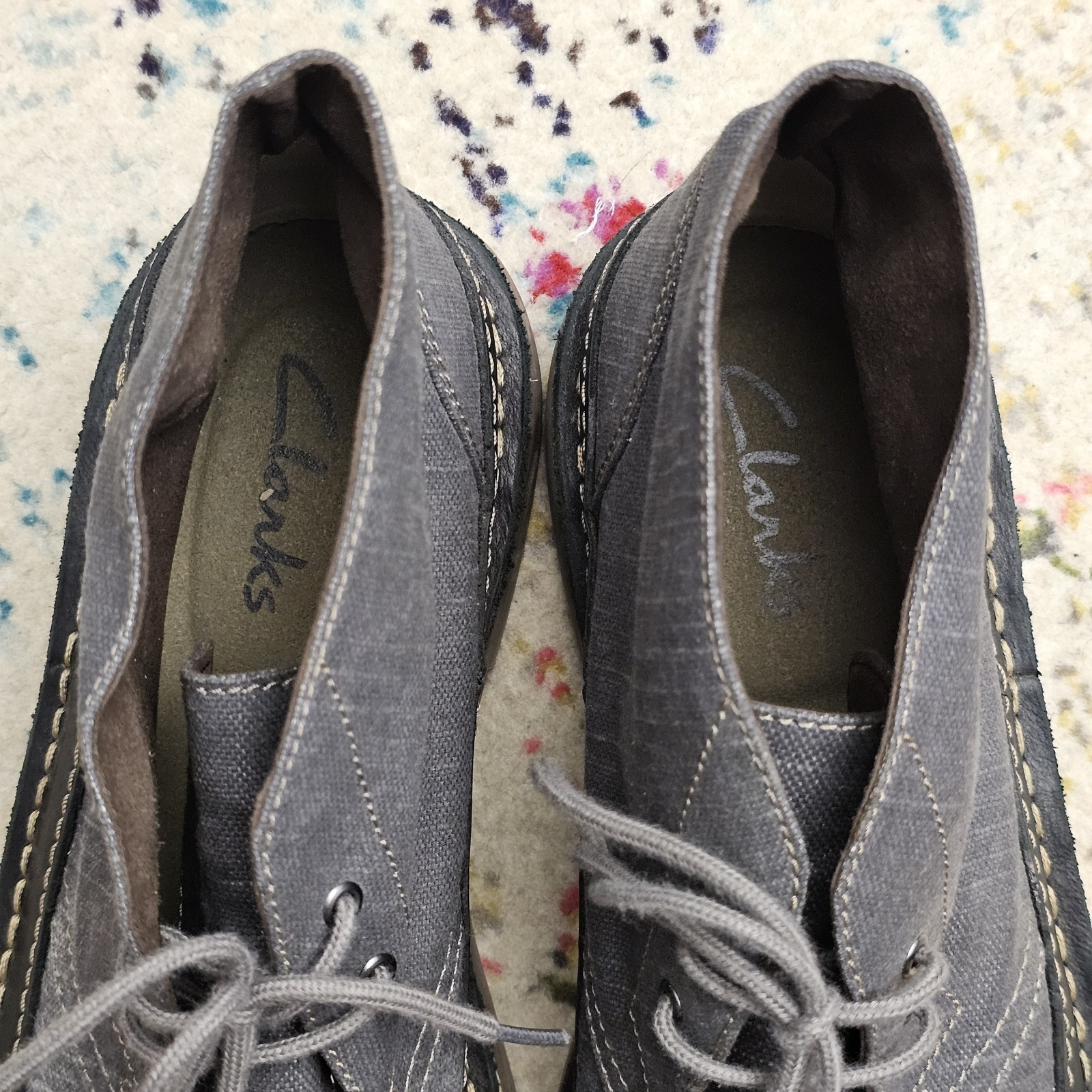 CLARKS Men’s Size 11.5 BUSHACRE RAND Chukka Ankle Boots Gray Lace Up Shoes