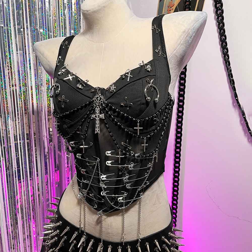 Goth Tops Grunge Punk Mini Rock Clothes Emo Clothing Gothic Tank Y2K Sexy