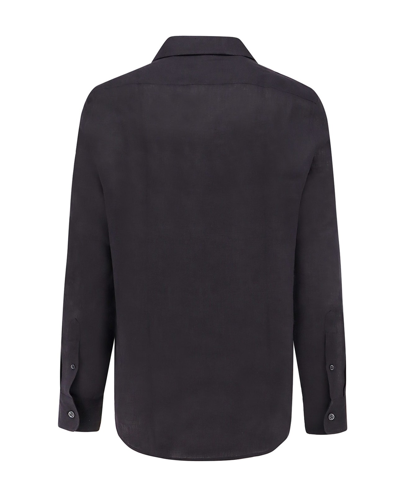 BRUNELLO CUCINELLI MEN’S BLACK LINEN LONG-SLEEVE SHIRT MSRP $915