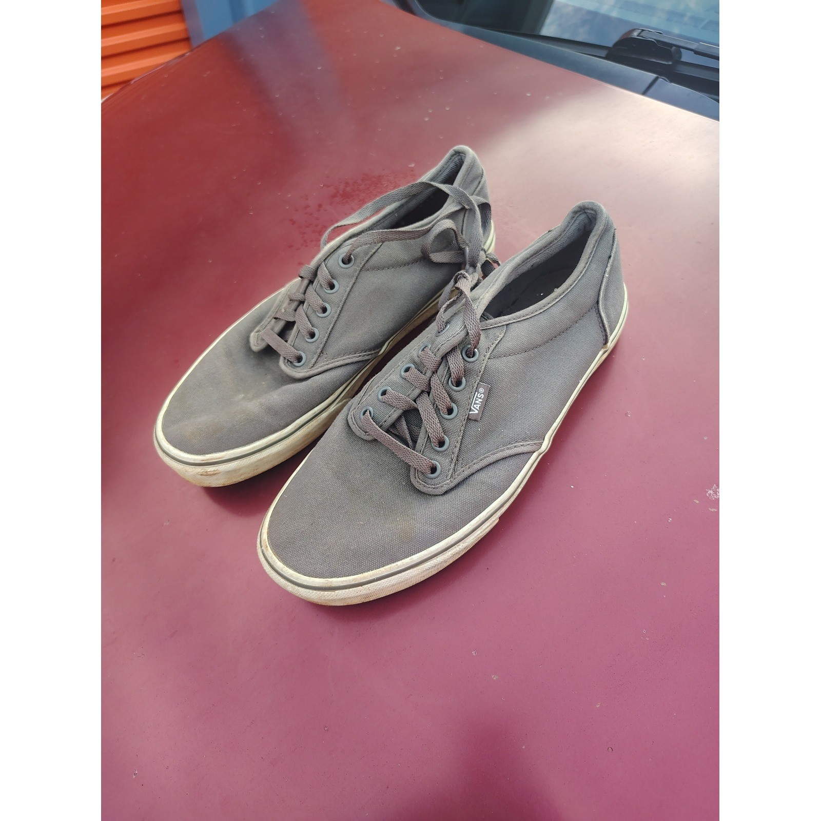 Vans Atwood Low Mens Charcoal Grey Canvas Skate Shoes Sneakers Size 10