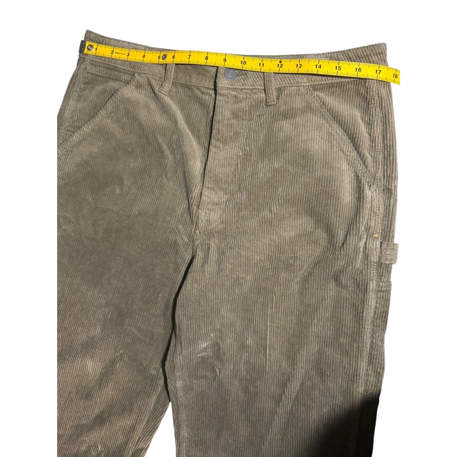 American Eagle Mens Flex Carpenter Pants Size 32X32 Olive Color Corduroy Feel