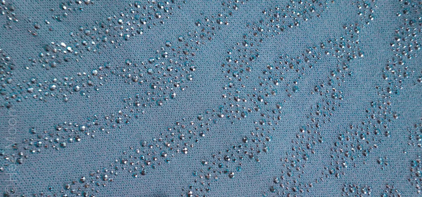 ST JOHN EVENING LIGHT AQUA BLUE W/ RHINESTONES BEDAZZLED Cocktail Dress SZ 6