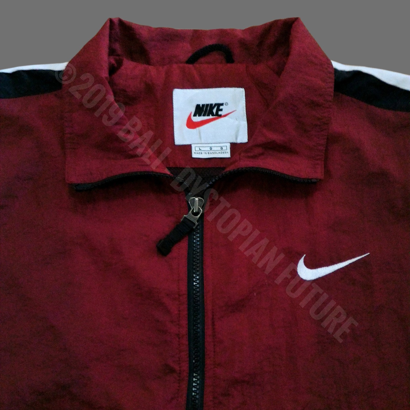 Vintage Nike Double-Sided Small Big Swoosh Logo Track Jacket Maroon/Black/White