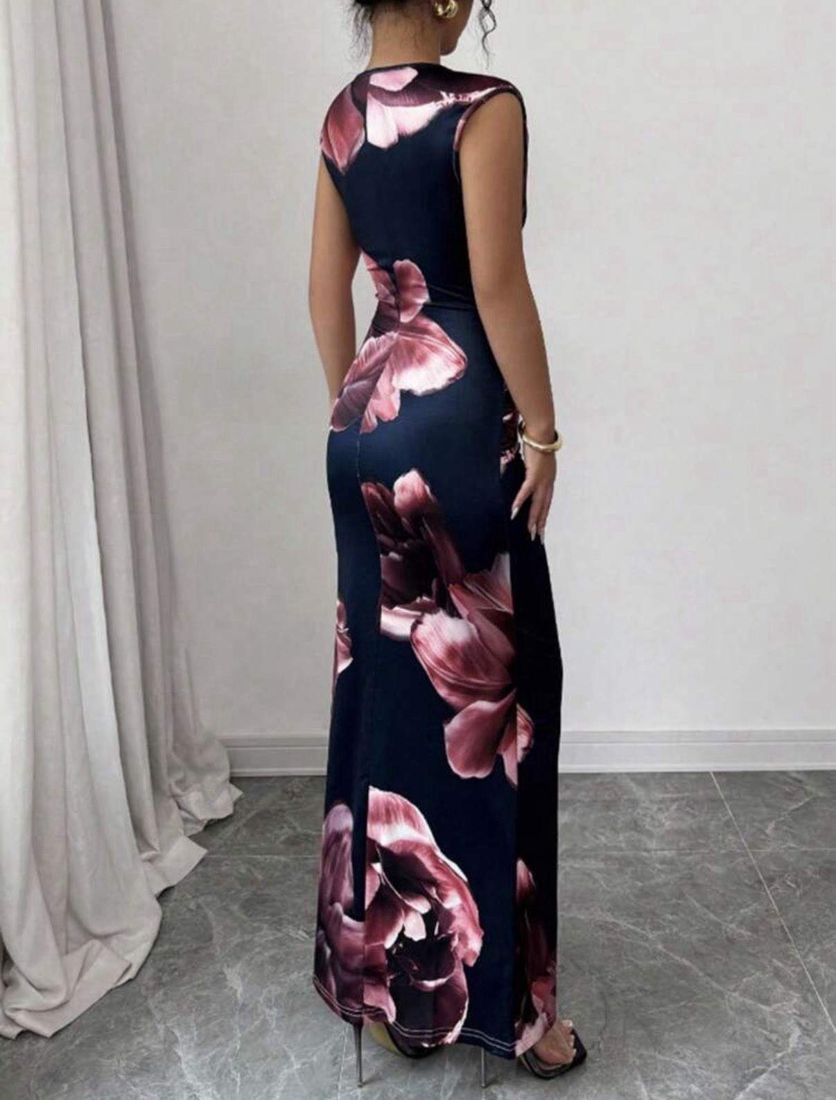 Brand New Bodycon Flower Maxi Dress Wedding Event Summer Holiday Size 14