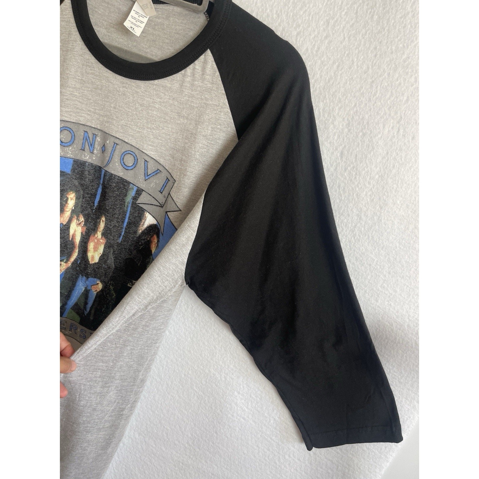 Bon Jovi Concert T Shirt Jersey Syndicate Tour 3/4 Sleeve Baseball Shirt Mens XL