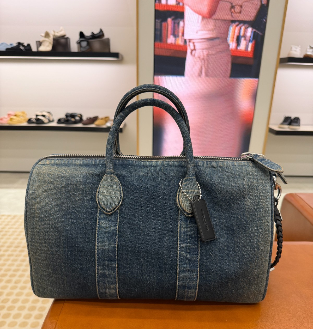 COACH Compass Bag 35 in Loved Denim CDU95 DDE Dark Denim_NWT_Expedited