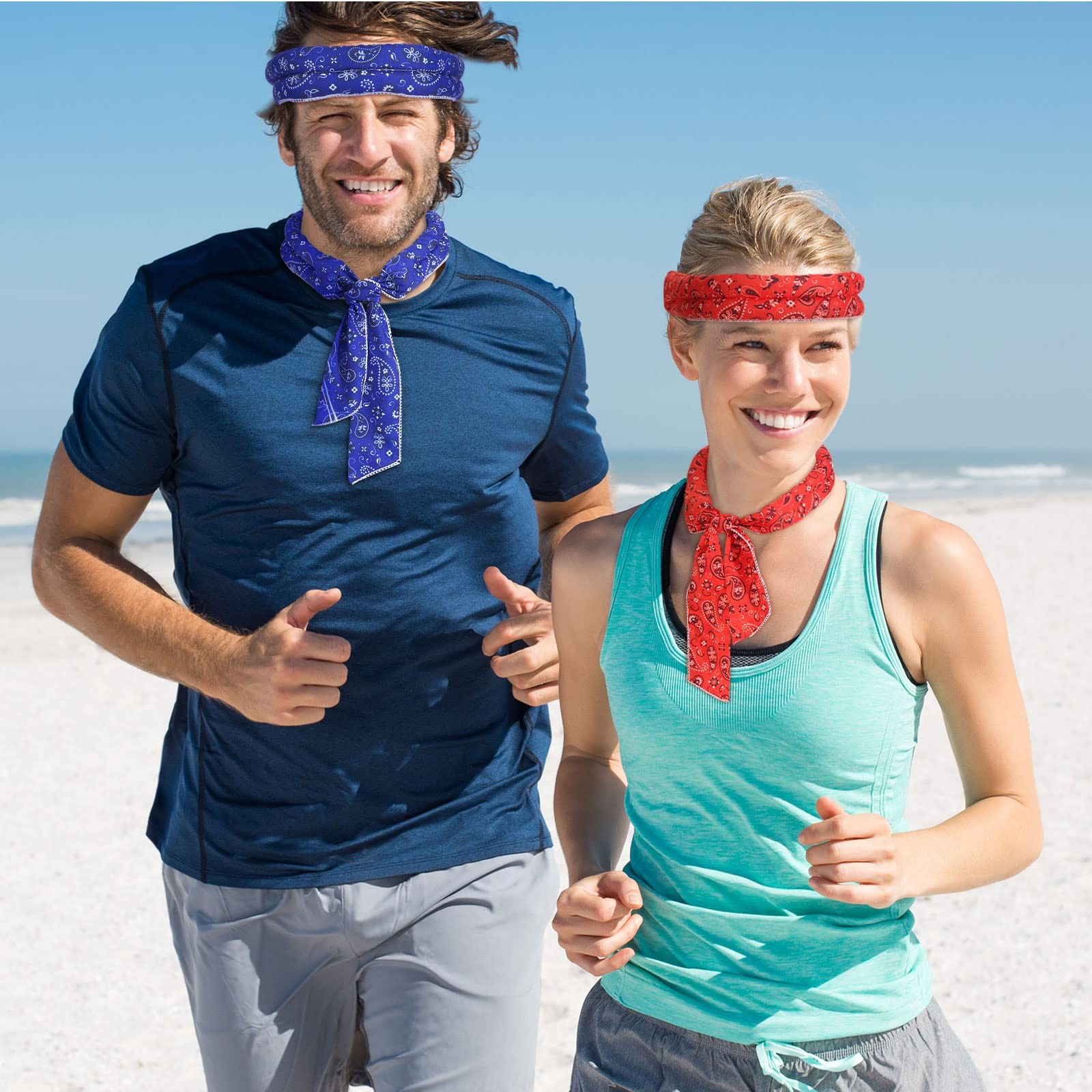 6 Pack Cooling Neck Wraps Cooler Ice Wrap Scarf Bandanas for Hot Weather Summer
