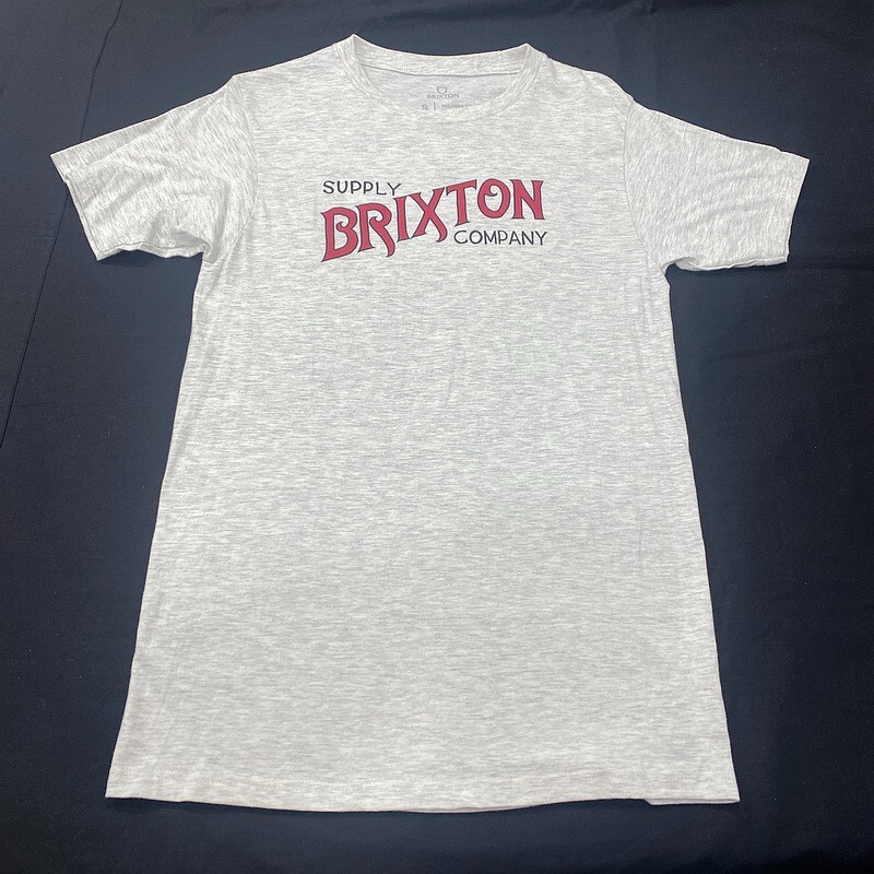NWOT Brixton Supply Company Garver T Shirt S Tailored Fit Gray Oatmeal Skate Men