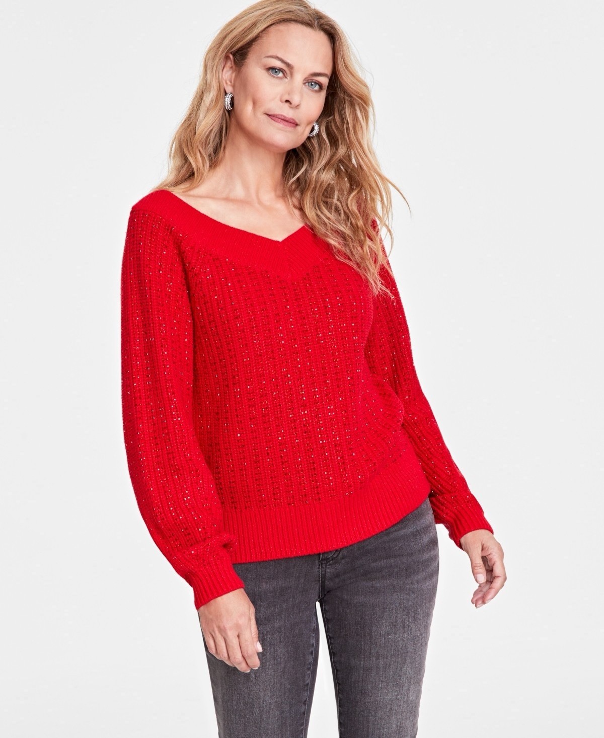 $99 Inc Embellished Keyhole Sweater MD NEW WITH TAG