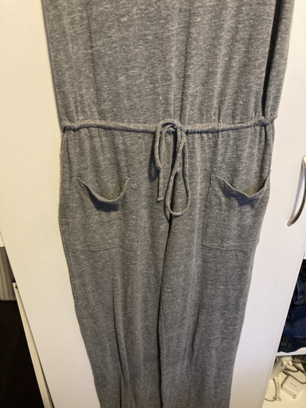 C&C California Medium Color Gray Sleeveless Comfy Pockets Jumpsuit Size S/P
