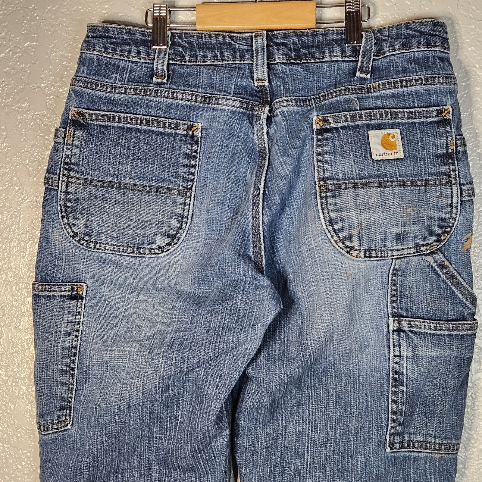 Carhartt Jeans Sz. 10 Double Knee Utility 99% Cotton 1% Spandex Paint Stains
