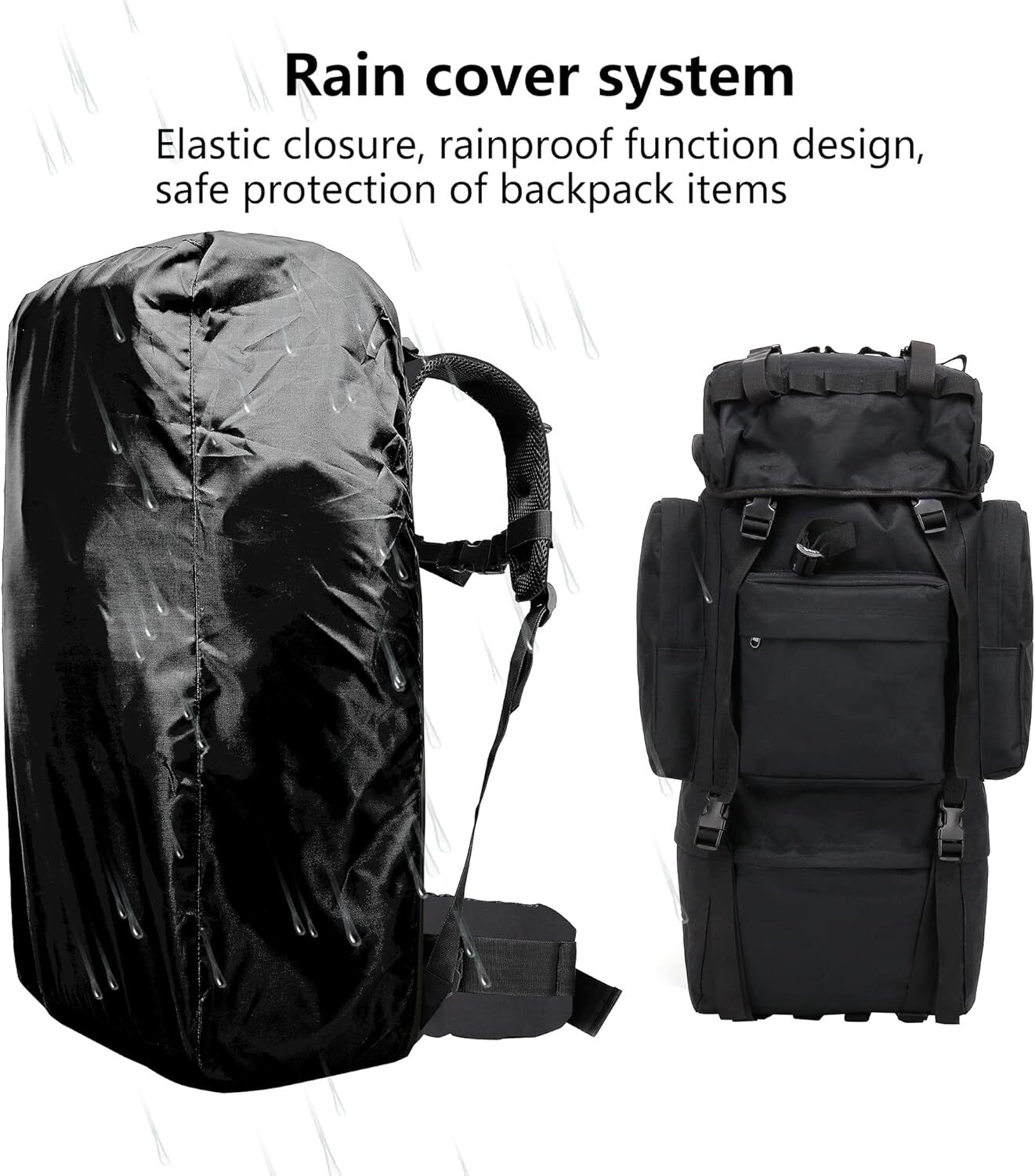 30L-70L Large Military Tactical Backpack For Men Molle Daypack 3 Day Bug Out Bag