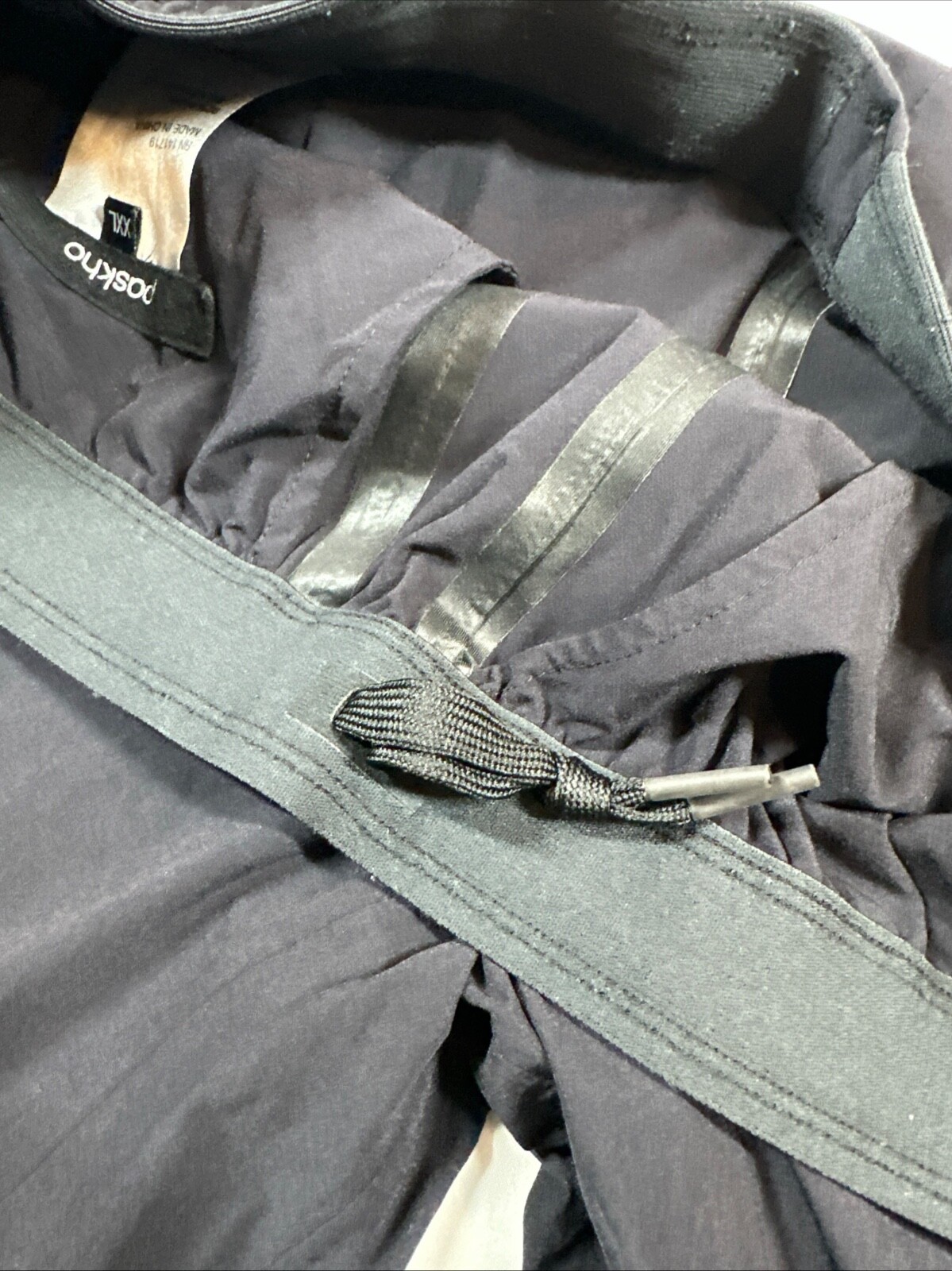 Paskho Pants Black Travel Comfort Leisure Pants Zip Fly Drawstring XXL
