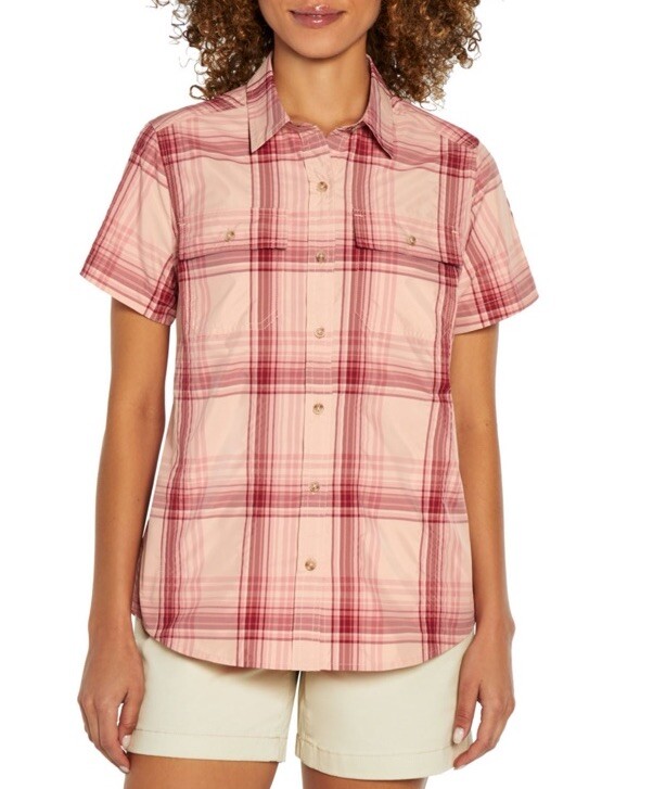 NEW Eddie Bauer Shirt Womens Plaid Adventurer Button Up Dry Size Large