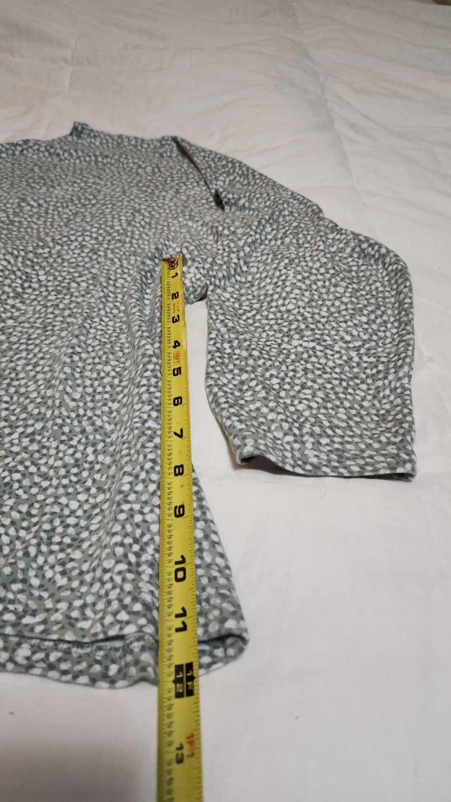 Croft & Barrown Long Sleeved Cotton Classic Tee Green Floral Design Size 2X