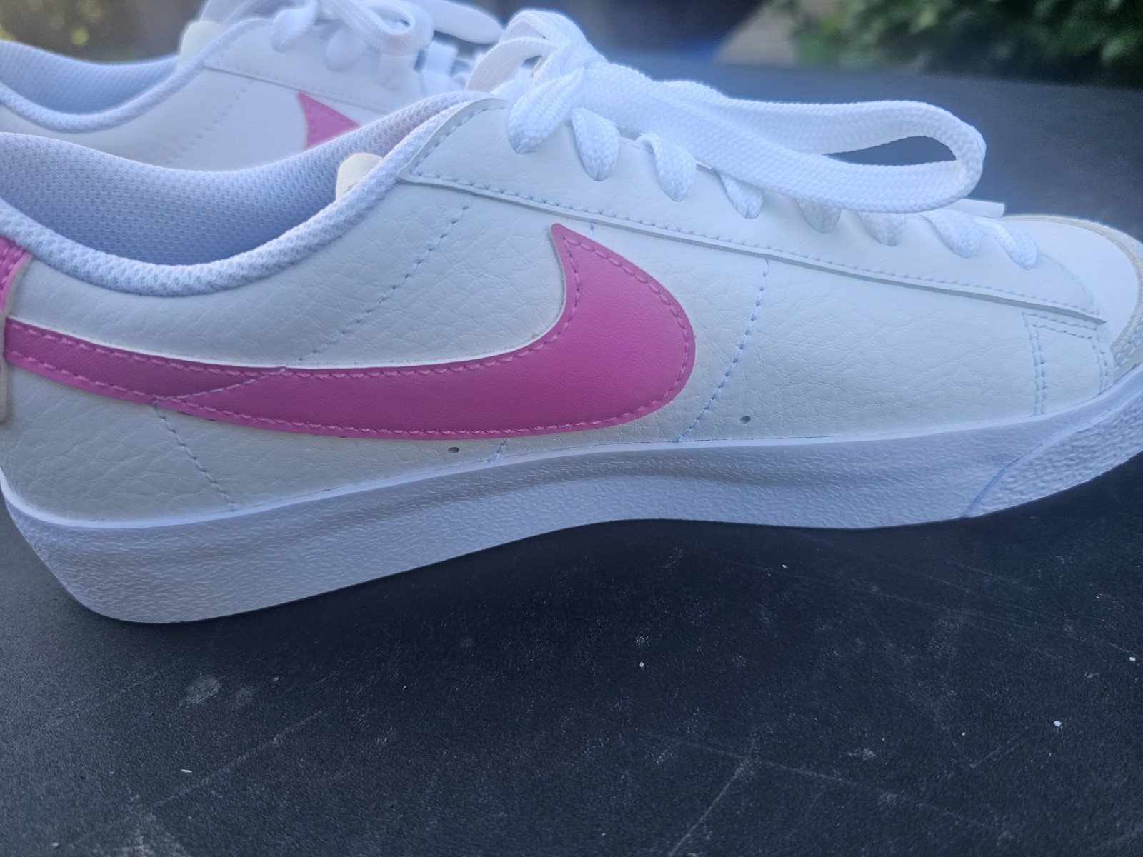 Nike Court Legacy Low Top Leather Sneakers White/Pink Kids US 7Y DA4074-125