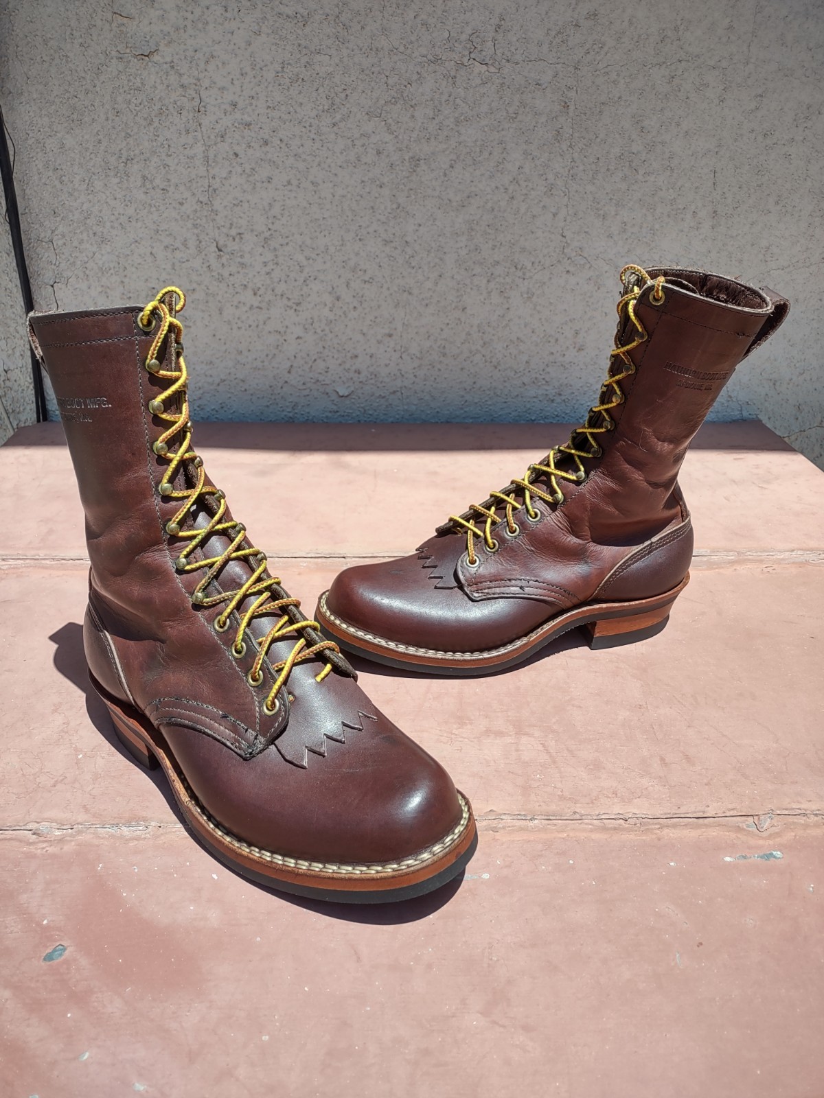 Whites Hathorn Leather Rancher Boots Brown Size 9D Mens Rebuilt Excellent
