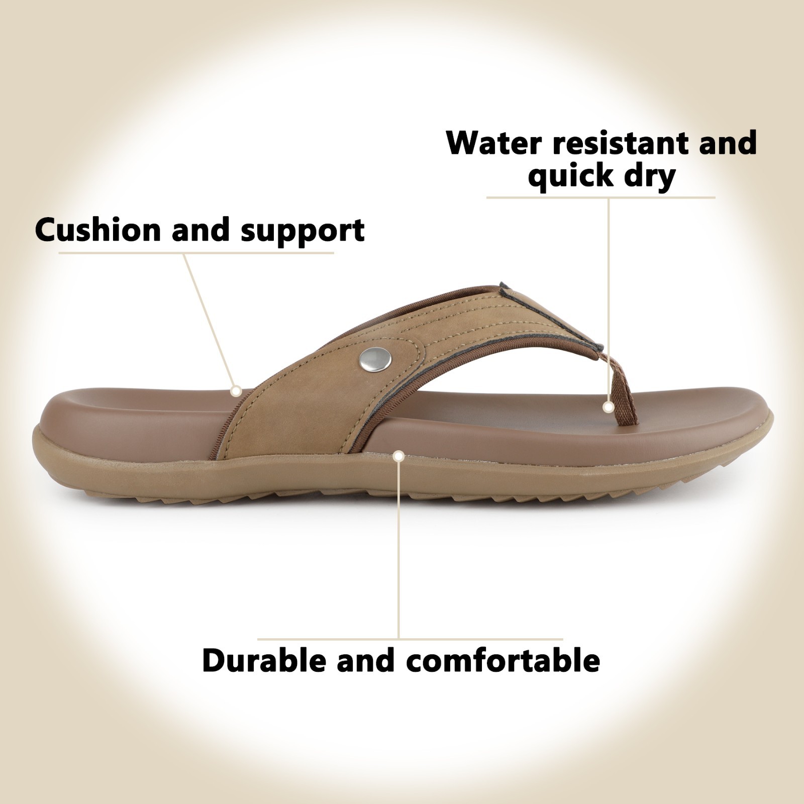 TIESTRA Super Soft Beach Summer Men’s Sandals Non Slip Flip Flops