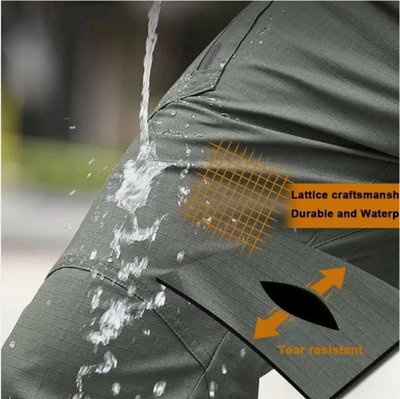 Mens Cargo Pants Tactical Waterproof Work Hiking Combat Outdoor Trousers Pants