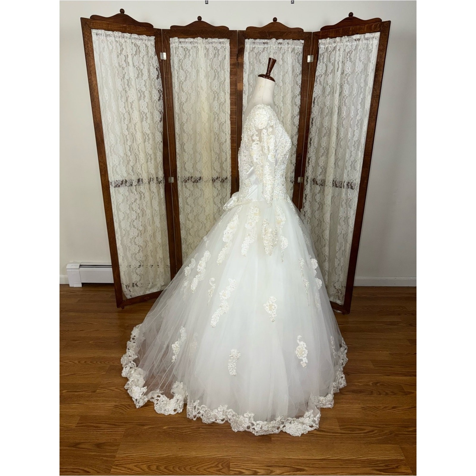 Stunning Vintage 90s Mori Lee Cathedral Length Wedding Gown