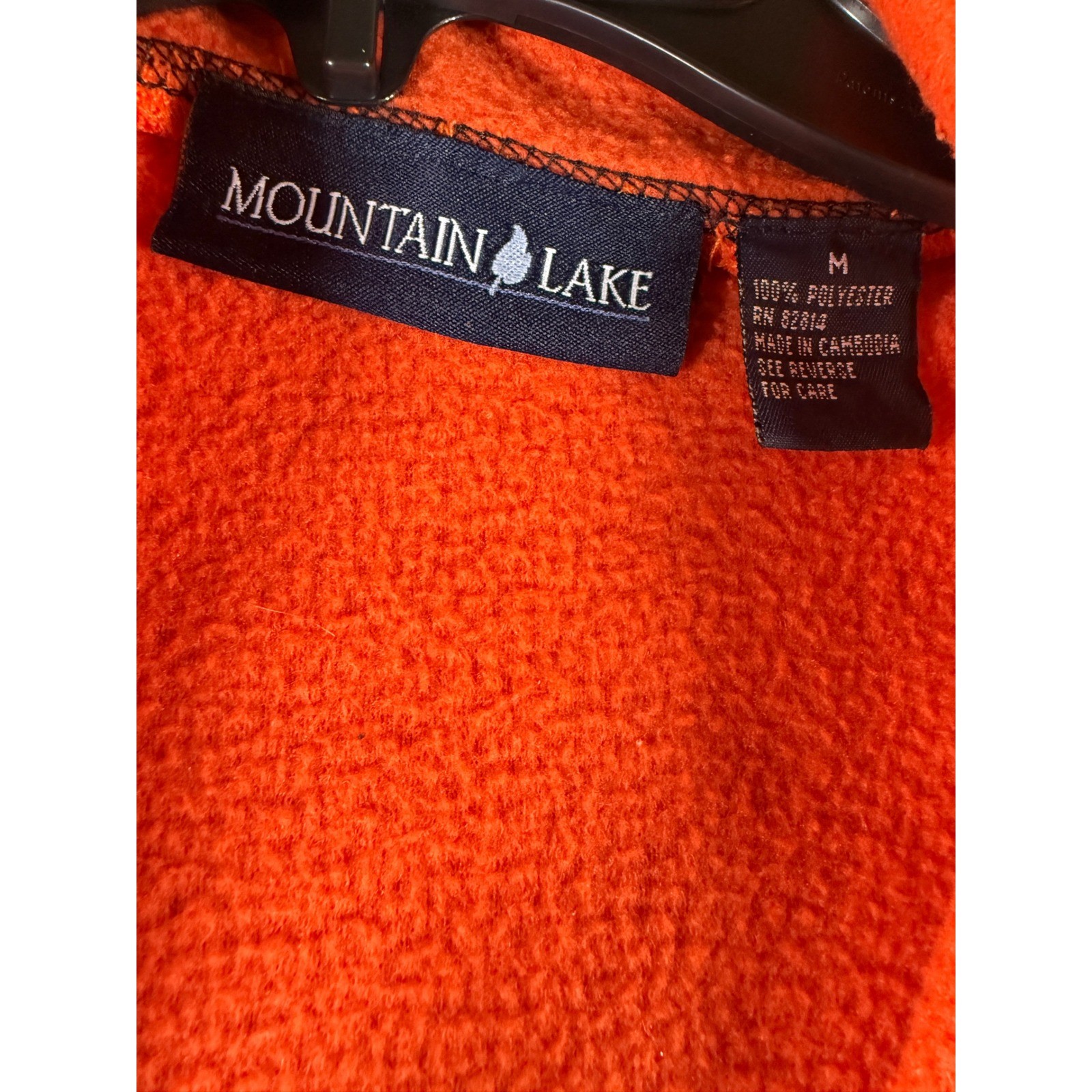 Mountain Lake Orange Fleece Vest Womens Medium Full Zip Sleeveless Jacket Soft