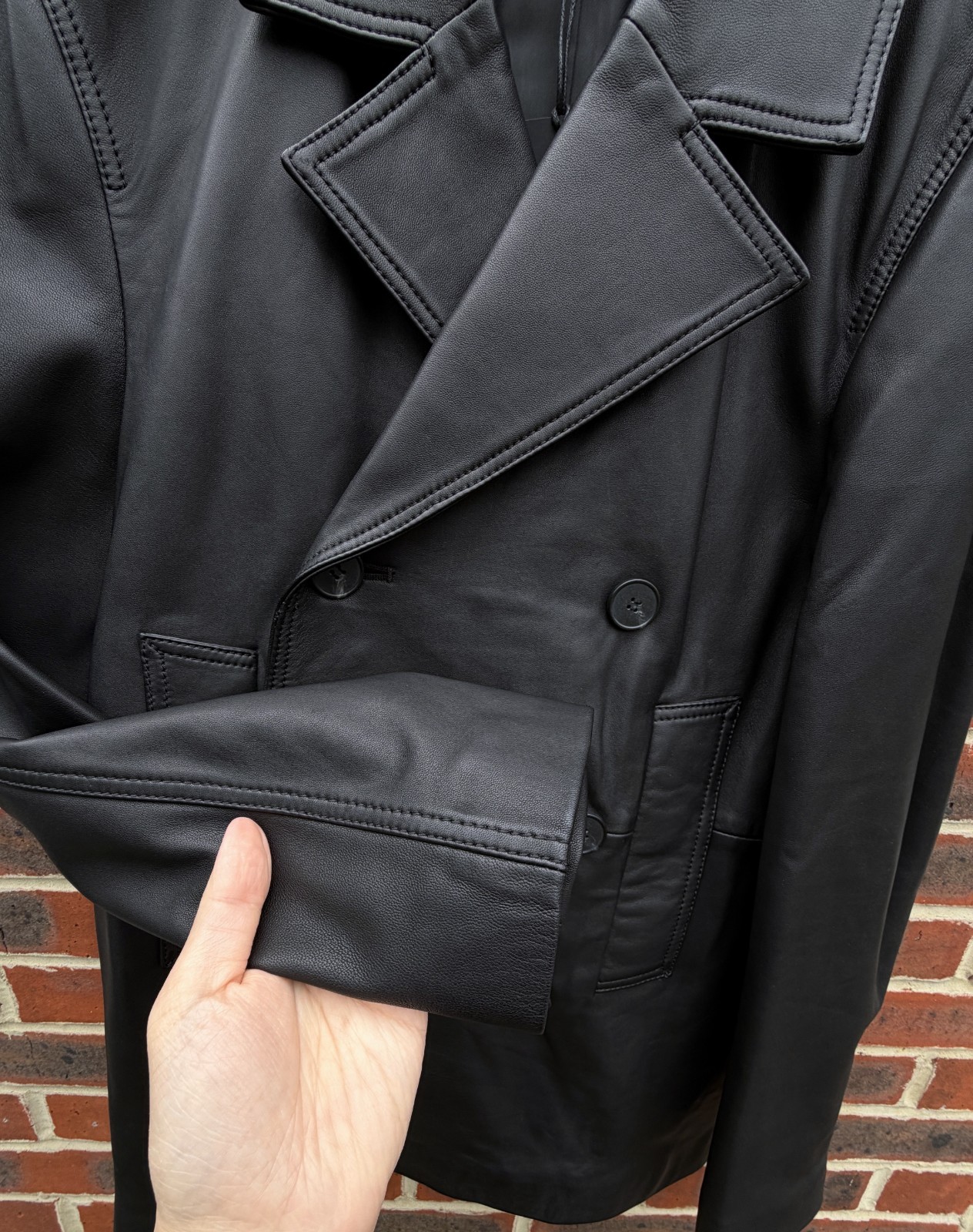 *BRAND NEW* The Kooples Mens Leather Caban Peacoat Jacket Coat MEDIUM / LARGE