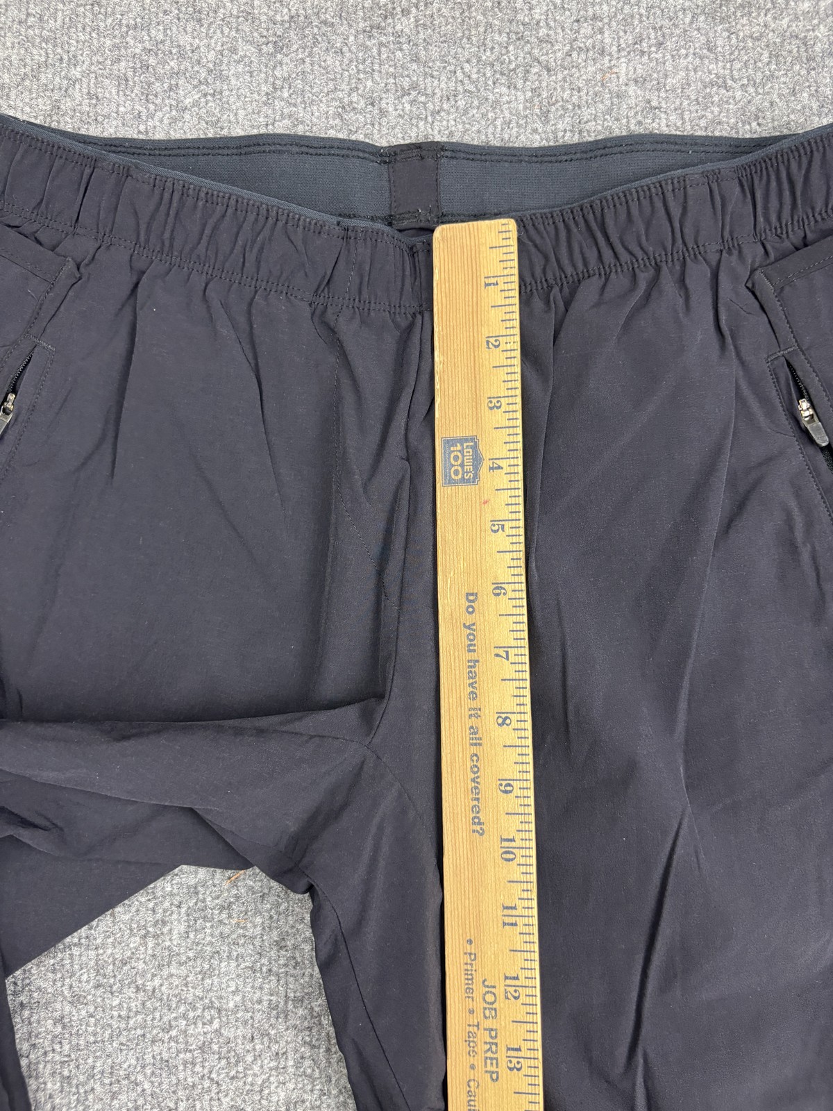 Paskho Jogger Pants Mens Large 35×30 Black Lightweight Elastic Waist Zip Pockets