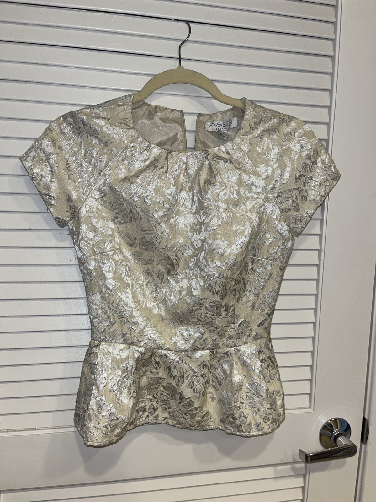 Forever 21 Damask Peplum Top Size XS