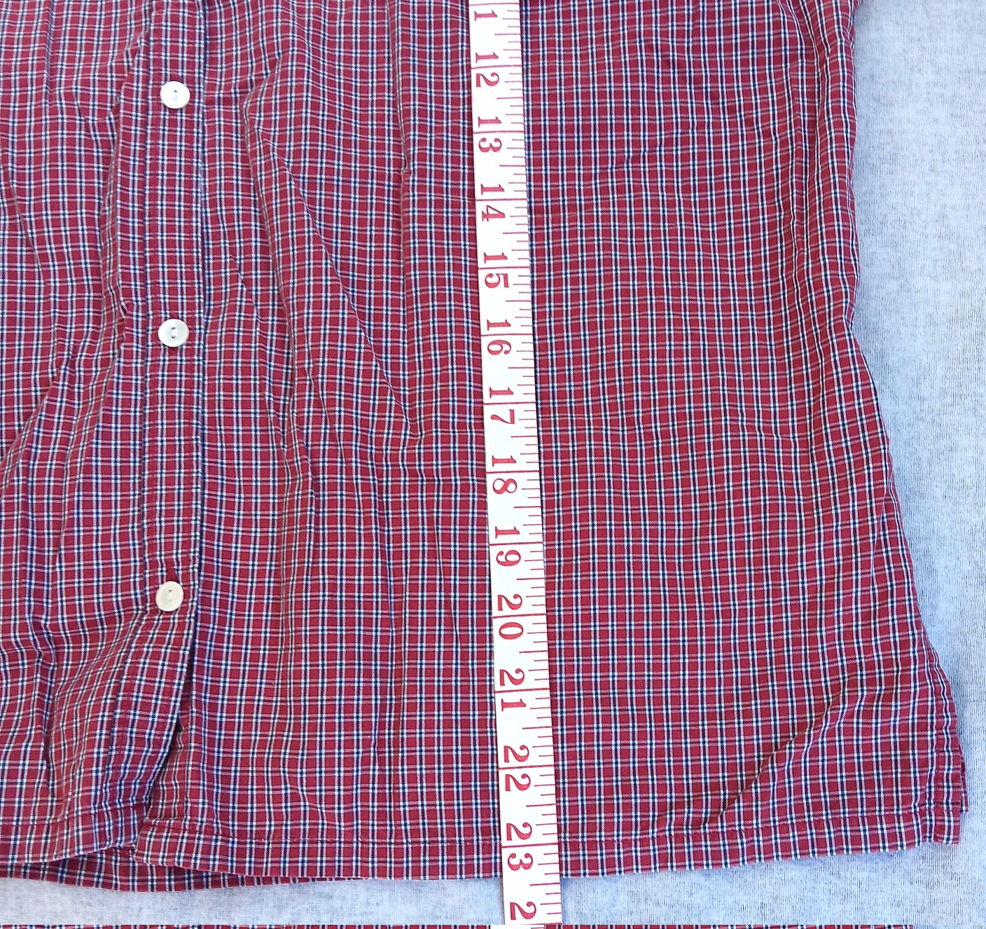VTG Gap Womens shirt button down red & white, plaid, short sleeve, size L