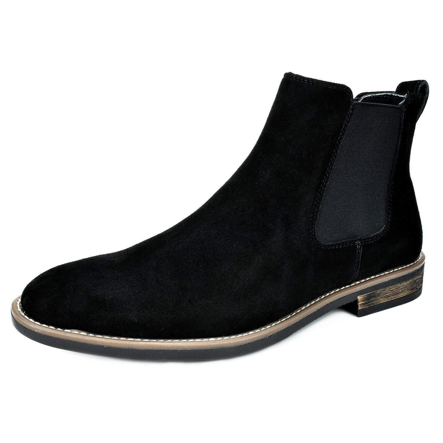 Men’s Chelsea Ankle Boots Suede Leather Chukka Dress Boots Slip On Shoes