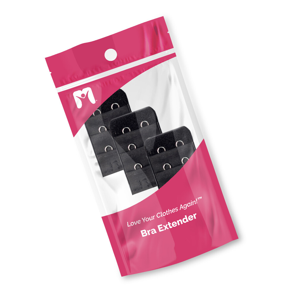 More of Me to Love Bra Extender 3-Pack – Black – 2 Hook, 3 Hook, 4 Hook